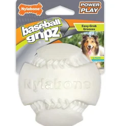 Nylabone Power Play Dog Baseball Gripz, Medium/Wolf