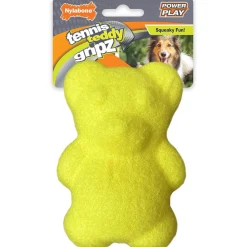 Nylabone Power Play Tennis Teddy Gripz Bear Dog Toy, Medium/Wolf