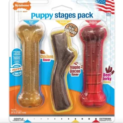 Nylabone Puppy Chew Stages Triple Pack Chewy Toys Puppy Stages Triple Pack, Medium, 3 count