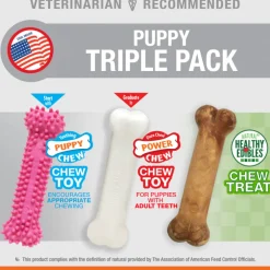 Nylabone Puppy Triple Pack Treat & Chew for Puppies - Variety Pack