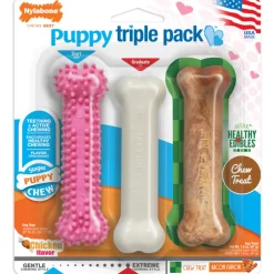 Nylabone Puppy Triple Pack Treat & Chew for Puppies - Variety Pack