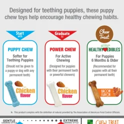 Nylabone Puppy Triple Pack Treat & Chew for Puppies - Variety Pack