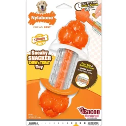 Nylabone Sneaky Snacker Bacon Flavor Dog Treat Toy, Orange
