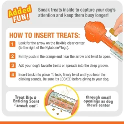 Nylabone Sneaky Snacker Bacon Flavor Dog Treat Toy, Orange