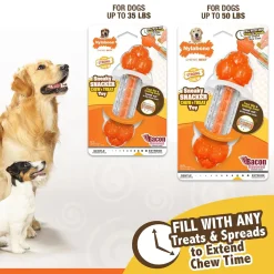 Nylabone Sneaky Snacker Bacon Flavor Dog Treat Toy, Orange