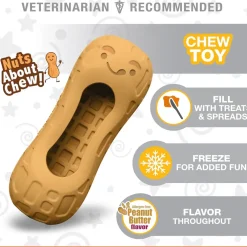 Nylabone Strong Rubber Allergen-Free Peanut Butter Flavor Tough Dog Treat Toy, Brown, Medium/Wolf
