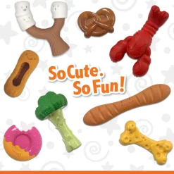 Nylabone Strong Rubber Allergen-Free Peanut Butter Flavor Tough Dog Treat Toy, Brown, Medium/Wolf