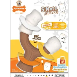 Nylabone Strong Toasted Marshmallow Stick & Peanut Butter Flavor Tough Dog Chew Toy, Large/Giant