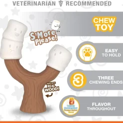 Nylabone Strong Toasted Marshmallow Stick & Peanut Butter Flavor Tough Dog Chew Toy, Large/Giant