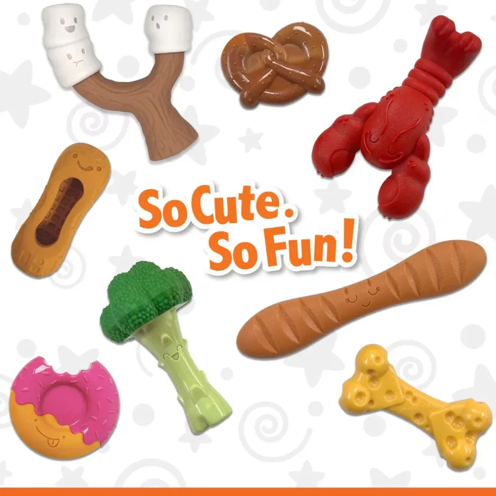 Nylabone Strong Toasted Marshmallow Stick & Peanut Butter Flavor Tough Dog Chew Toy, Large/Giant