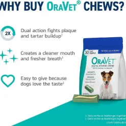 ORAVET Dental Hygiene Chews For Small Dogs 10-24 lbs