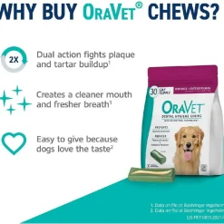 ORAVET Dental Hygiene Chews For Large Dogs over 50 lbs