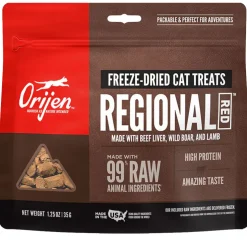 ORIJEN Regional Red Grain-Free High-Protein Raw Animal Ingredients Freeze Dried Cat Treats, 1.25-oz bag