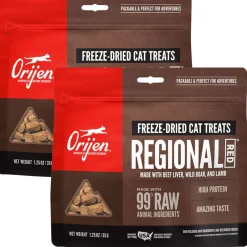 ORIJEN Regional Red Grain-Free High-Protein Raw Animal Ingredients Freeze Dried Cat Treats, 1.25-oz bag