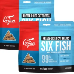 ORIJEN Six Fish Grain-Free High-Protein Raw Animal Ingredients Freeze Dried Cat Treats, 1.25-oz bag