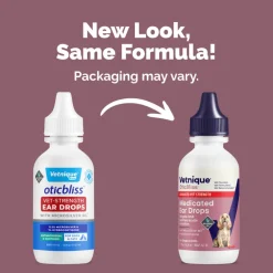 Oticbliss Advanced Vet Strength Medicated Ear Drops for Dogs & Cats, 1.8 oz