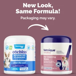 Oticbliss Ear Cleaning Wipes For Dogs & Cats, 100 ct