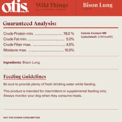 OTIS Wild Things Bison Lung Filets Treats for Dogs (4 oz)