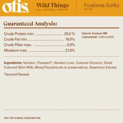 OTIS Wild Things Venison Jerky Treats for Dogs (4 oz)