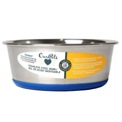 OurPets Premium Stainless Steel Rubber-Bonded Dog Bowl