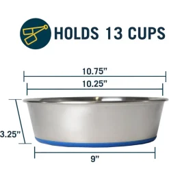 OurPets Premium Stainless Steel Rubber-Bonded Dog Bowl