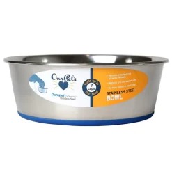 OurPets Premium Stainless Steel Rubber-Bonded Dog Bowl