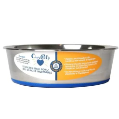 OurPets Premium Stainless Steel Rubber-Bonded Dog Bowl