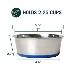 OurPets Premium Stainless Steel Rubber-Bonded Dog Bowl