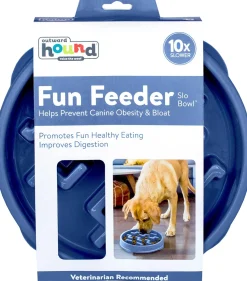 Outward Hound Fun Feeder Slo Bowl Slow Feeder Dog Bowl, Blue
