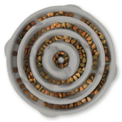 Outward Hound Fun Feeder Slo Bowl Slow Feeder Dog Bowl, Grey Drop