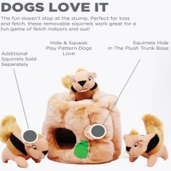 Outward Hound Hide-A-Squirrel Squeaky Brown Dog Toy