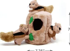 Outward Hound Hide-A-Squirrel Squeaky Brown Dog Toy