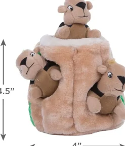 Outward Hound Hide-A-Squirrel Squeaky Brown Dog Toy