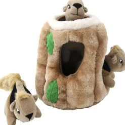 Outward Hound Hide-A-Squirrel Squeaky Brown Dog Toy