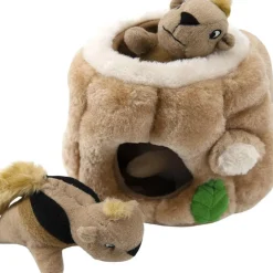 Outward Hound Hide-A-Squirrel Squeaky Brown Dog Toy