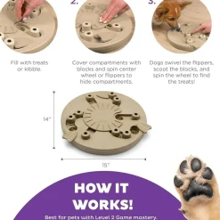 Outward Hound Nina Ottosson Worker Interactive Treat Puzzle Toy For Dogs, Level 3, Tan