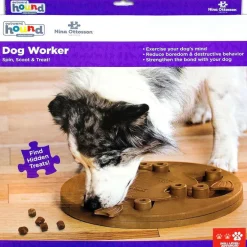 Outward Hound Nina Ottosson Worker Interactive Treat Puzzle Toy For Dogs, Level 3, Tan