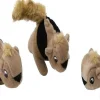 Outward Hound Squeakin Animals Squirrel Brown Dog Toy (3 pack)