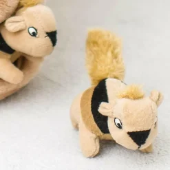 Outward Hound Squeakin Animals Squirrel Brown Dog Toy (3 pack)