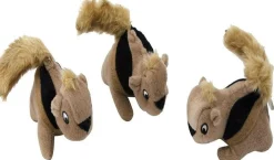 Outward Hound Squeakin Animals Squirrel Brown Dog Toy (3 pack)