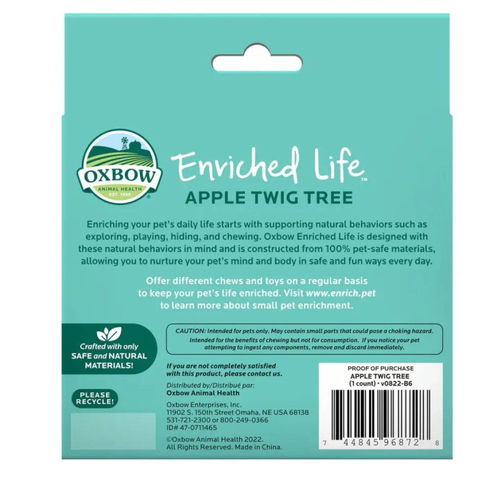 Oxbow Animal Health Enriched Life Small Animal Apple Twig Tree Treat Hanger