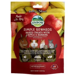 Oxbow Simple Rewards Baked Small Animal Treats with Apple & Banana (3 oz)