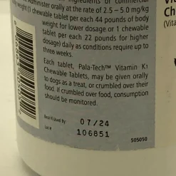 Pala-Tech Vitamin K1 Chewable Tablets For Dogs 50 mg (50 count)