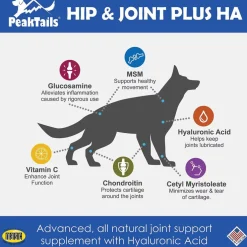 PeakTails Hip & Joint Plus HA for Dogs