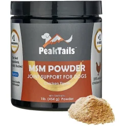 PeakTails Joint Support For Dogs MSM Powder Chicken Flavor, 1-lb