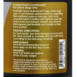 PeakTails Senior MultiVitamin Chewable Tablets for Dogs