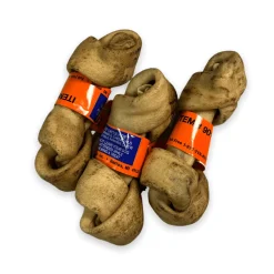 Peanut Butter Knotted Rawhide Bone - 4-5