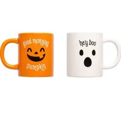 Pearhead Pumpkin & Ghost Halloween Mugs, Set of 2