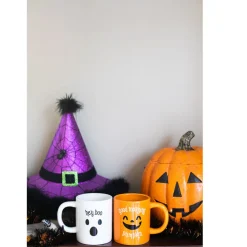 Pearhead Pumpkin & Ghost Halloween Mugs, Set of 2