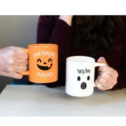 Pearhead Pumpkin & Ghost Halloween Mugs, Set of 2